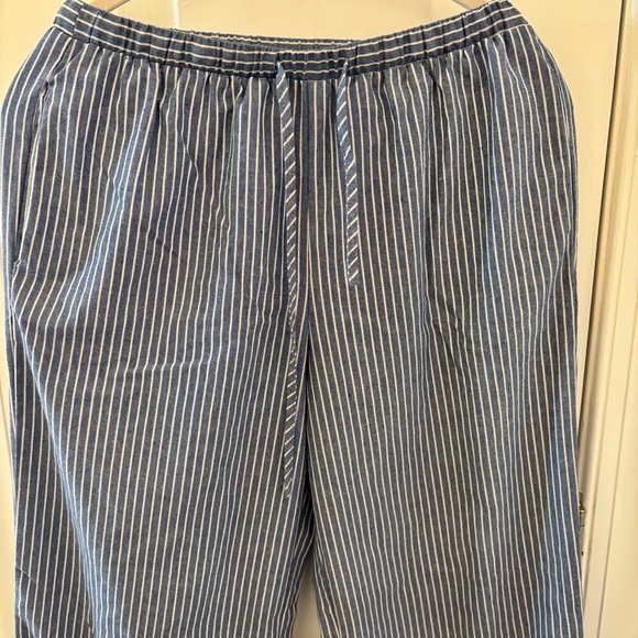 Princess Polly Asos Veridian Wide Leg Blue and White Striped Size 4 Runs Larger - Picture 5 of 10